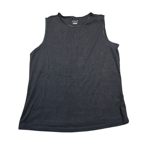 Christopher & Banks Layer Your Look Large Black Tank Top Sleeveless Cotton - Picture 2 of 4